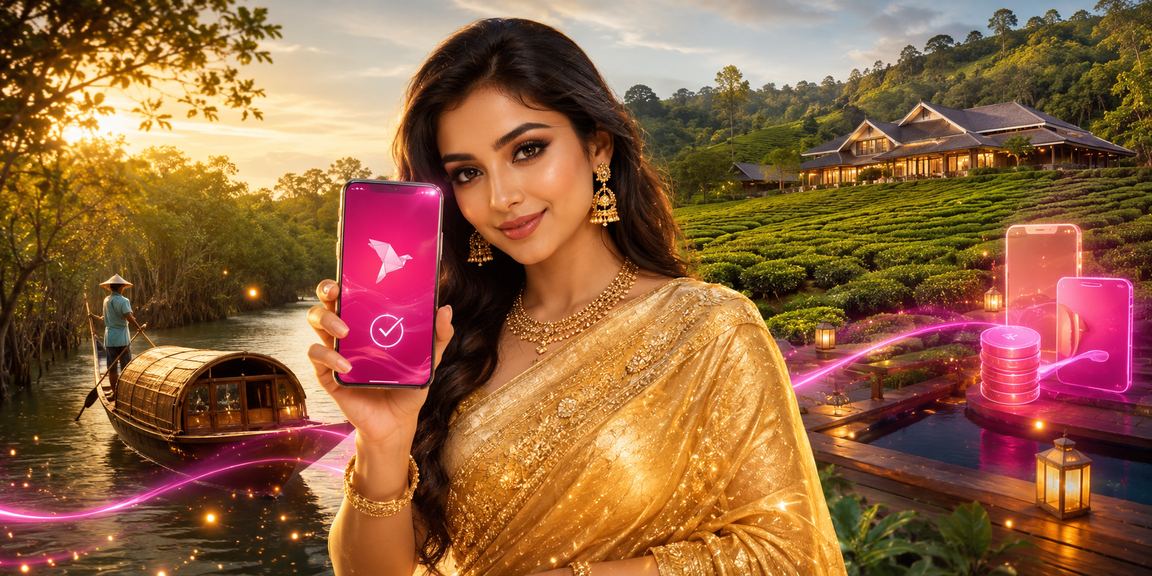 মোবাইলে পেমেন্ট ও গেমিং করছেন একজন ব্যবহারকারী
